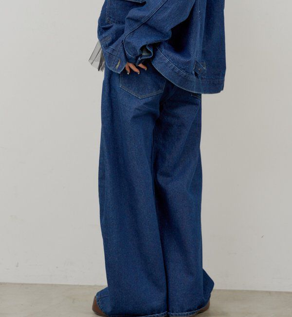  「【WHIMSIC/2サイズ展開/SETUP対応】サイドタックデニムパンツ」|デニム|