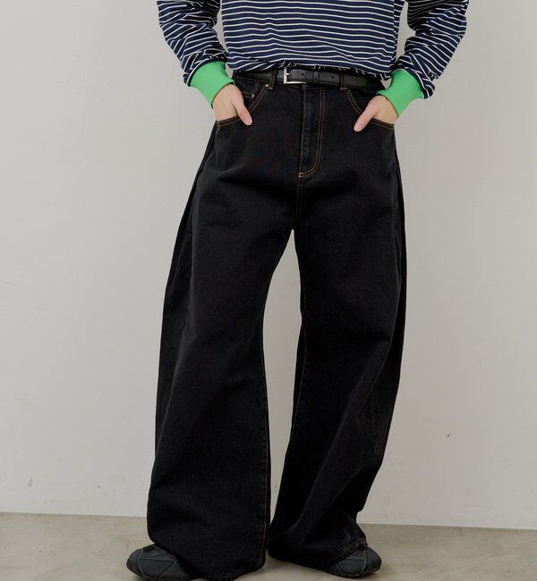  「【WHIMSIC/2サイズ展開/SETUP対応】サイドタックデニムパンツ」|デニム|