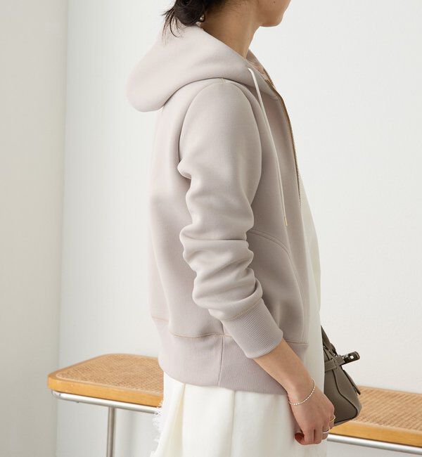  「【WEB限定/キレイめ上品】スポンジダンボールZIPパーカーカットソー」|パーカー|