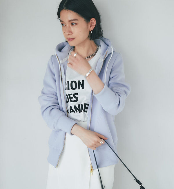  「【WEB限定/キレイめ上品】スポンジダンボールZIPパーカーカットソー」|パーカー|