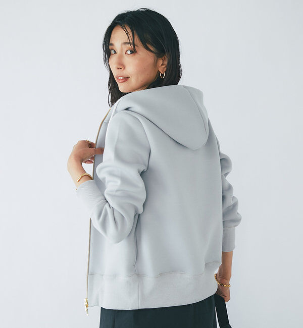  「【WEB限定/キレイめ上品】スポンジダンボールZIPパーカーカットソー」|パーカー|