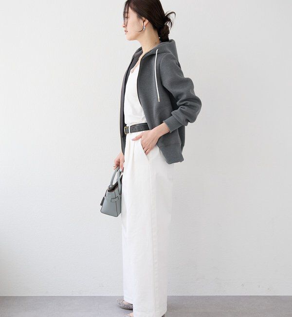  「【WEB限定/キレイめ上品】スポンジダンボールZIPパーカーカットソー」|パーカー|