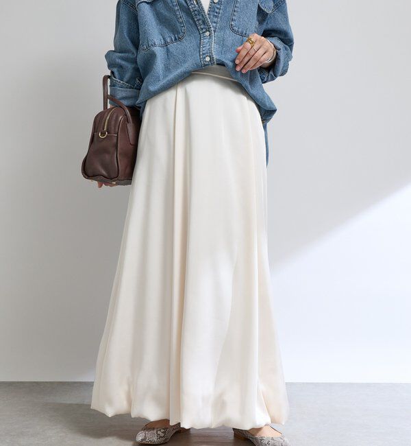  「【美シルエット】サテンバルーンスカート」|スカート|