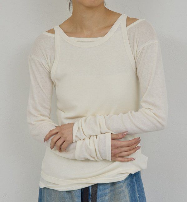  「【PEAS】カバーテレコタンク」|Tシャツ・カットソー|