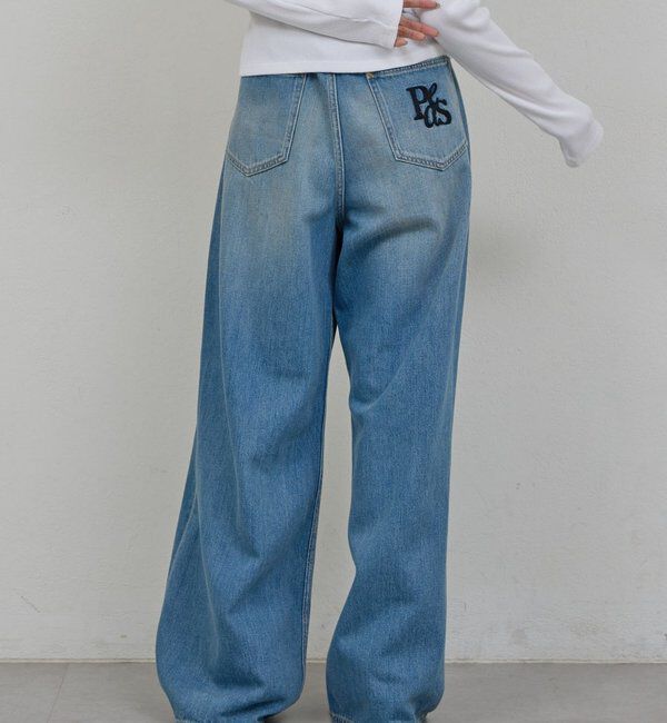  「【PEAS】レザーベルト付きソフトデニム」|デニム|