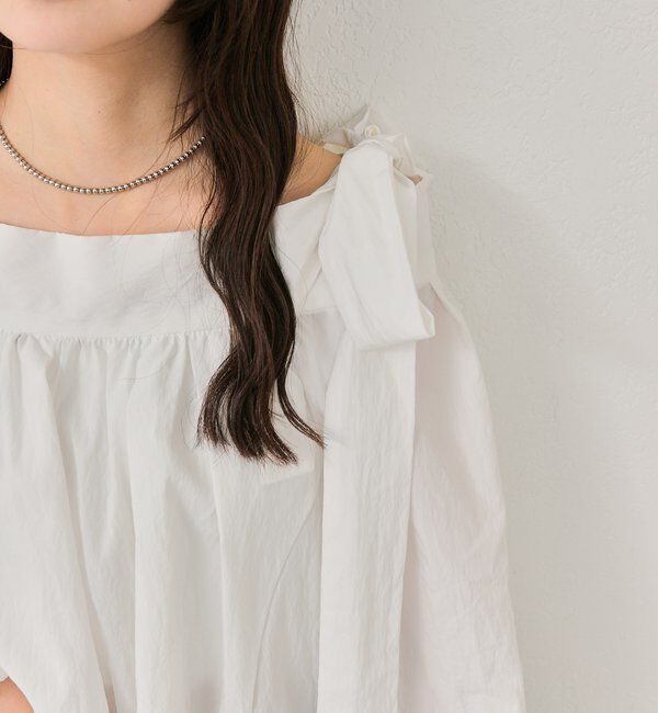  「肩リボンオフショルブラウス」|シャツ・ブラウス|