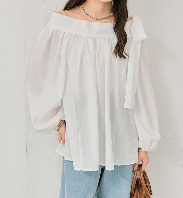  「肩リボンオフショルブラウス」|シャツ・ブラウス|