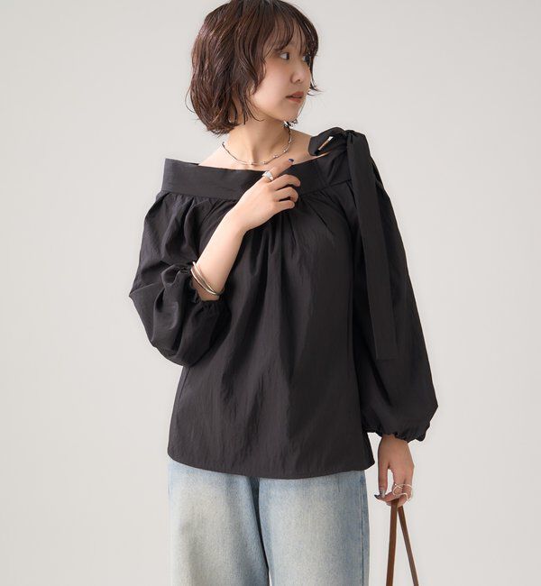  「肩リボンオフショルブラウス」|シャツ・ブラウス|