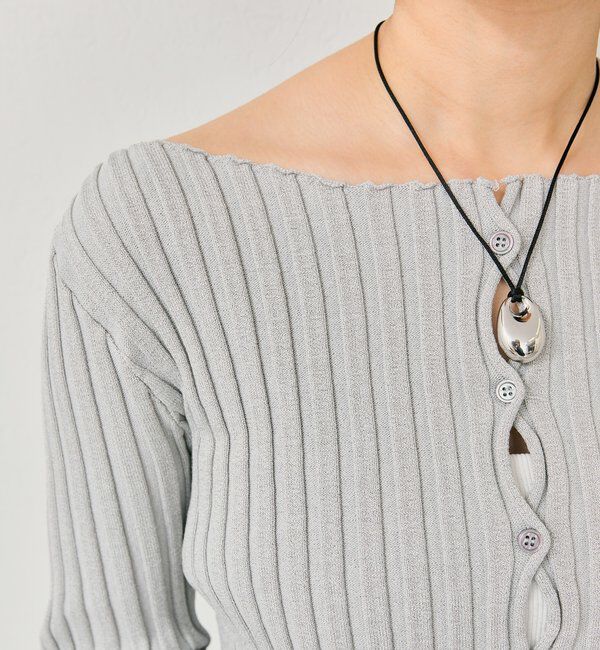  「ラウンドスリットリブカーディガン」|カーディガン|