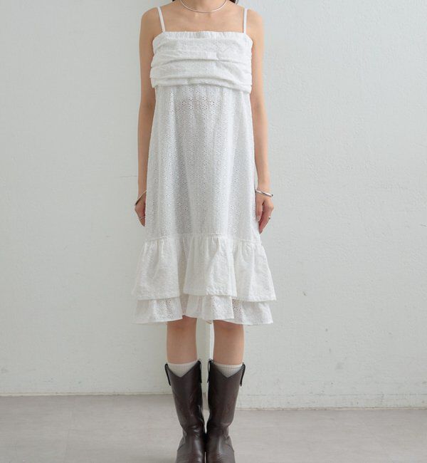  「フラワー刺繍キャミワンピース」|ワンピース|