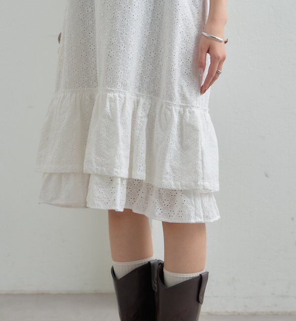  「フラワー刺繍キャミワンピース」|ワンピース|