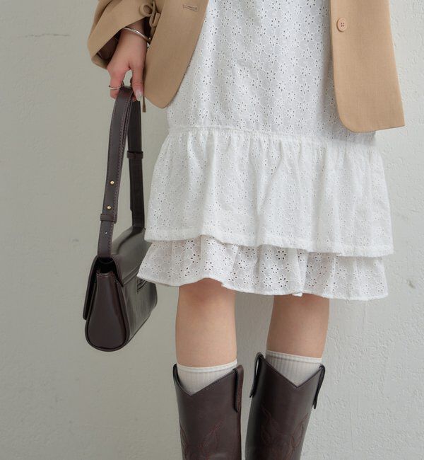  「フラワー刺繍キャミワンピース」|ワンピース|