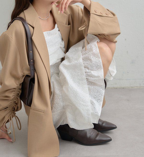  「フラワー刺繍キャミワンピース」|ワンピース|