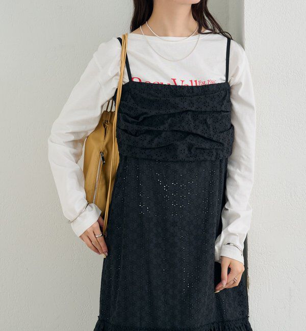  「フラワー刺繍キャミワンピース」|ワンピース|