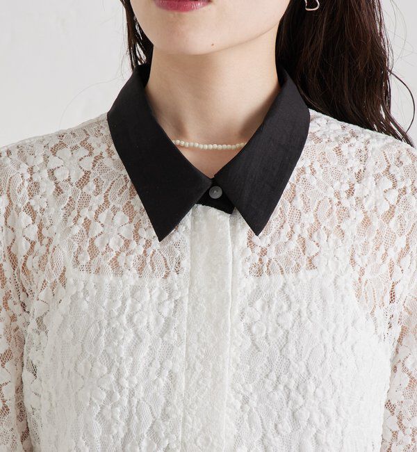  「襟付きレースワンピース」|ワンピース|