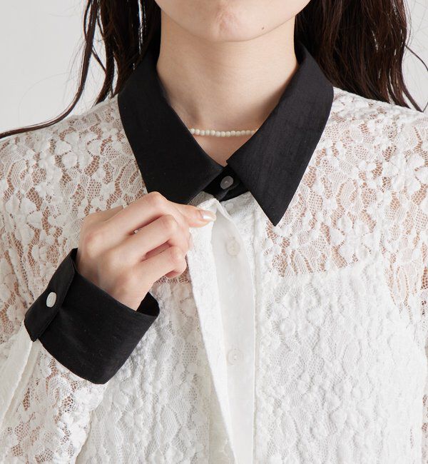  「襟付きレースワンピース」|ワンピース|