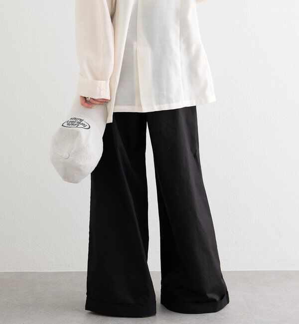  「ワイドベルトタックパンツ」|チノ|