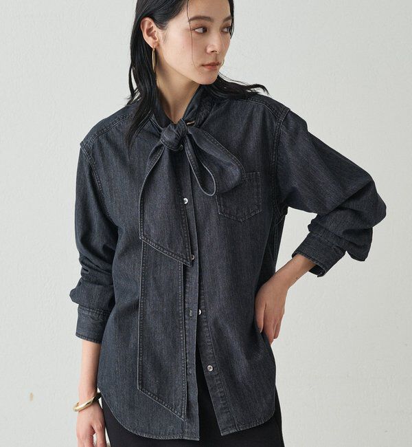  「デニムボウタイブラウス」|シャツ・ブラウス|