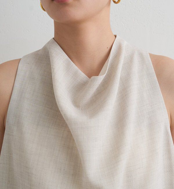  「麻調ドレープブラウス」|シャツ・ブラウス|