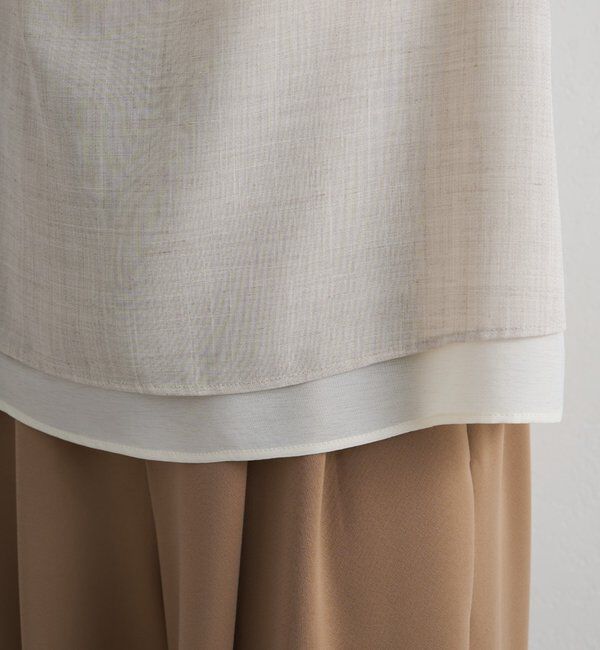  「麻調ドレープブラウス」|シャツ・ブラウス|