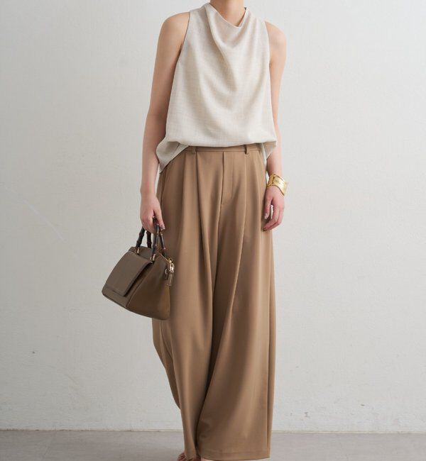  「麻調ドレープブラウス」|シャツ・ブラウス|