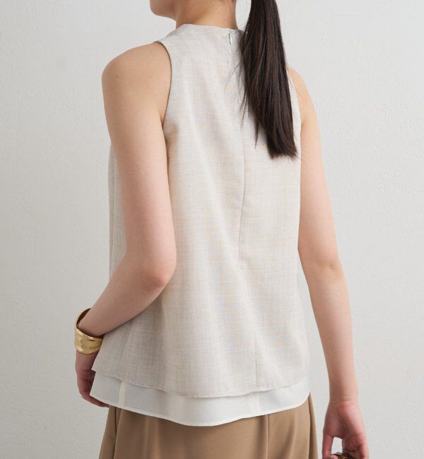  「麻調ドレープブラウス」|シャツ・ブラウス|