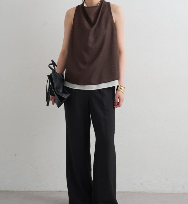  「麻調ドレープブラウス」|シャツ・ブラウス|