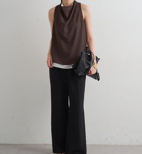  「麻調ドレープブラウス」|シャツ・ブラウス|