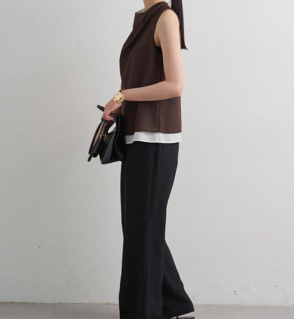  「麻調ドレープブラウス」|シャツ・ブラウス|