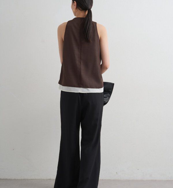  「麻調ドレープブラウス」|シャツ・ブラウス|