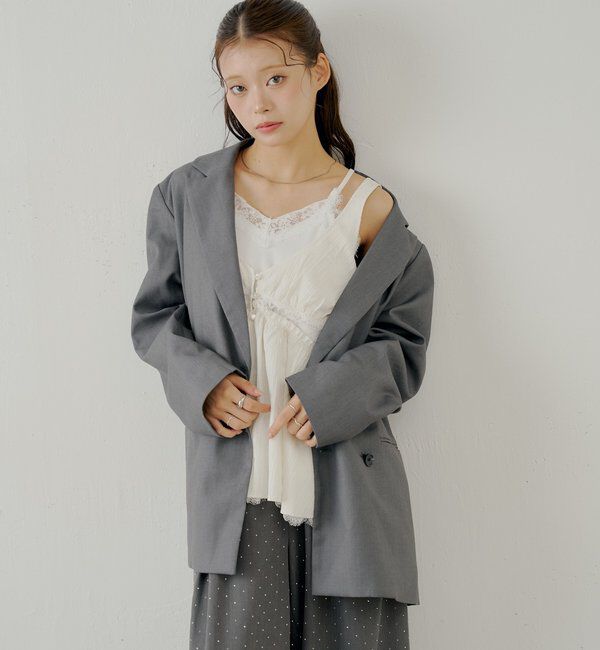  「ランジェリーレイヤードサテンペプラムキャミ」|シャツ・ブラウス|