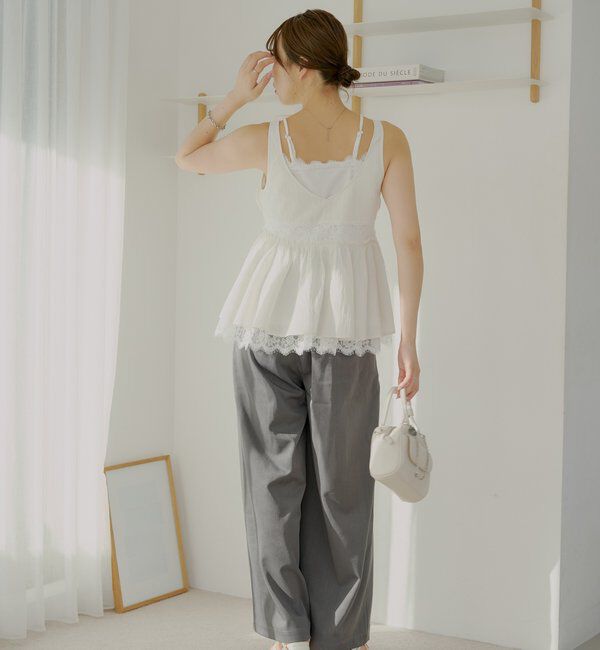  「ランジェリーレイヤードサテンペプラムキャミ」|シャツ・ブラウス|