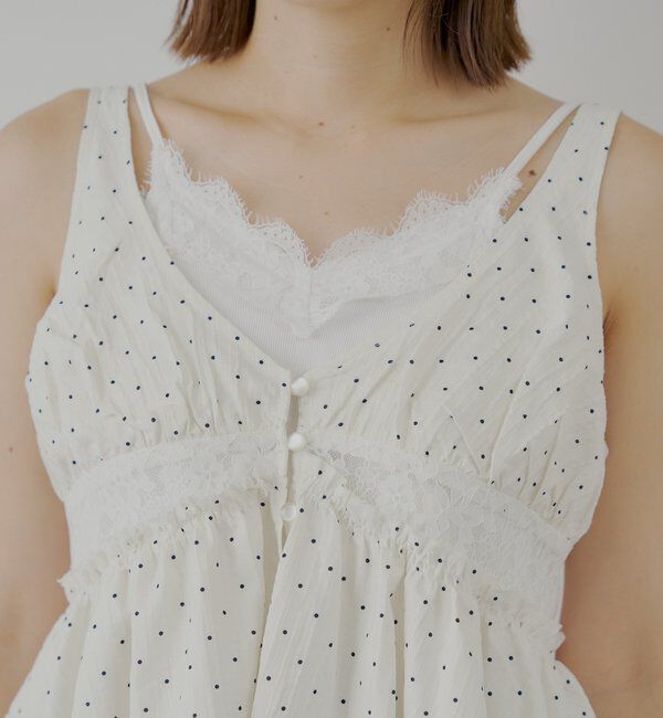  「ランジェリーレイヤードサテンペプラムキャミ」|シャツ・ブラウス|