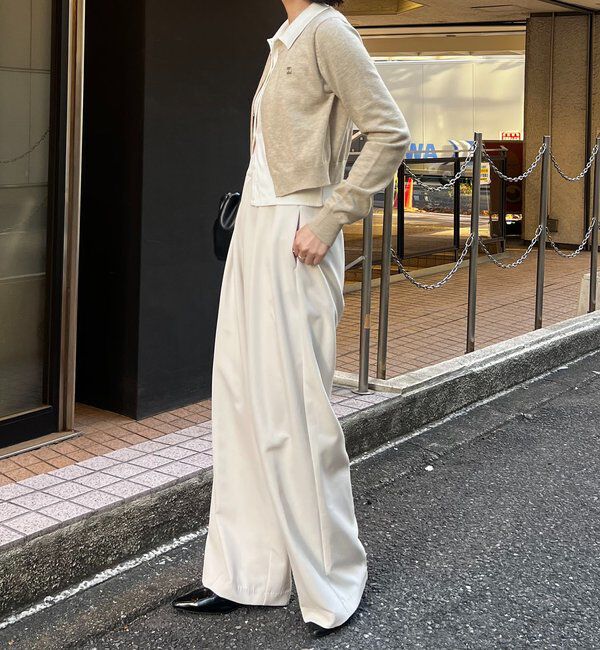  「レイヤードポロニットカーディガン」|カーディガン|