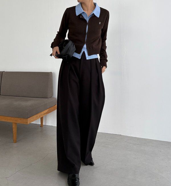  「レイヤードポロニットカーディガン」|カーディガン|