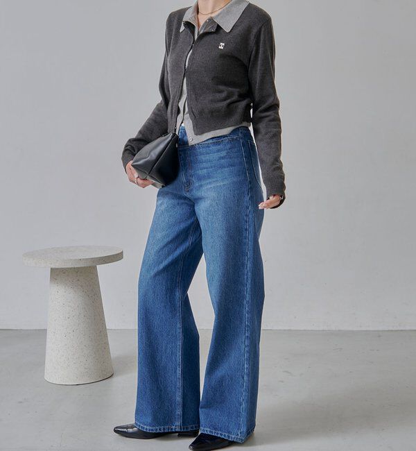  「レイヤードポロニットカーディガン」|カーディガン|