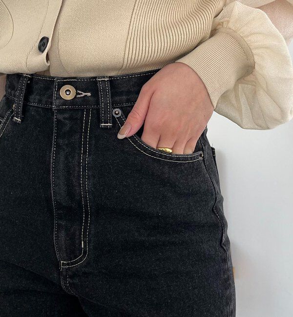  「【低身長サイズあり】セミフレアデニム」|デニム|