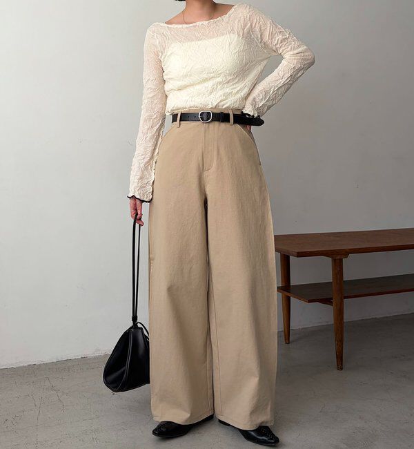  「【低身長サイズあり】サイドタックパンツ」|チノ|