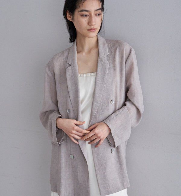  「シアーウォッシャブルジャケット」|テーラードジャケット|ベージュ