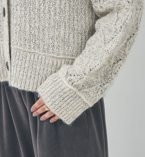 collex「ミックスヤーンボックスショートカーディガン」|カーディガン|