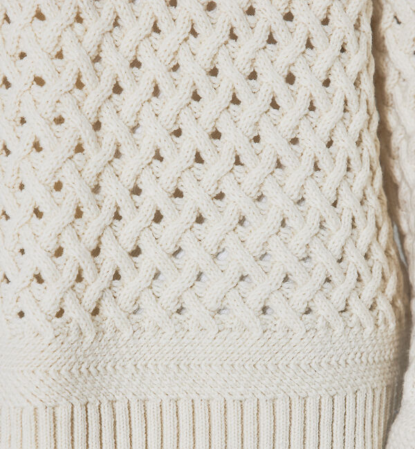 ABAHOUSE「【透かしケーブル】ハーフジップ ニット プルオーバー」|ニット・セーター|