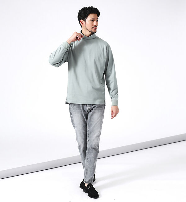 ABAHOUSE「【フロントスリット】タートルネック 長袖Tシャツ」|Tシャツ・カットソー|