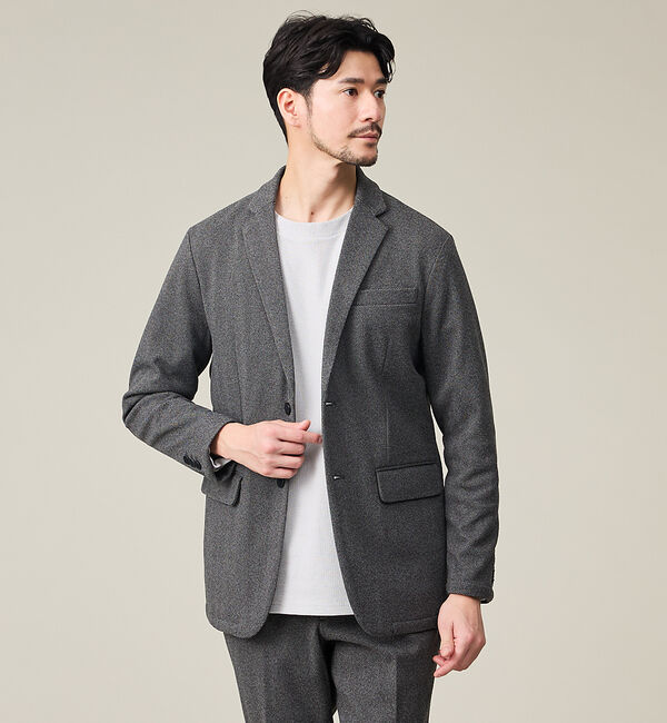 ABAHOUSE「【上下2点SET/WEB限定】ヘリンボーン ジャガード ニットセットアップ /」|スーツ|