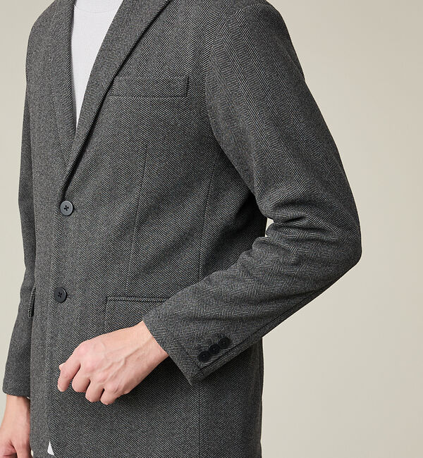 ABAHOUSE「【上下2点SET/WEB限定】ヘリンボーン ジャガード ニットセットアップ /」|スーツ|