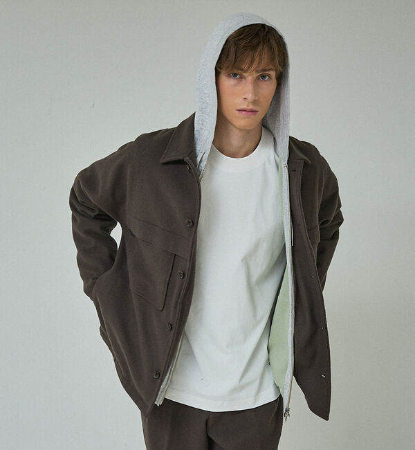 ABAHOUSE「【セットアップ対応】ウールミルド CPOシャツブルゾン/ ボックスシルエット」|ブルゾン・スタジャン|