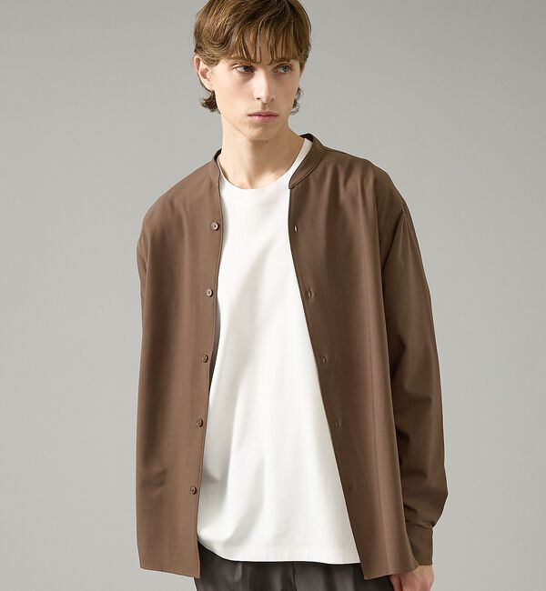 ABAHOUSE「Vネック スキッパーシャツ / バンドカラー」|シャツ・ブラウス|