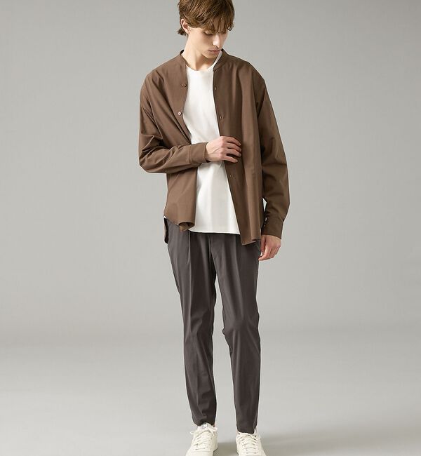 ABAHOUSE「Vネック スキッパーシャツ / バンドカラー」|シャツ・ブラウス|