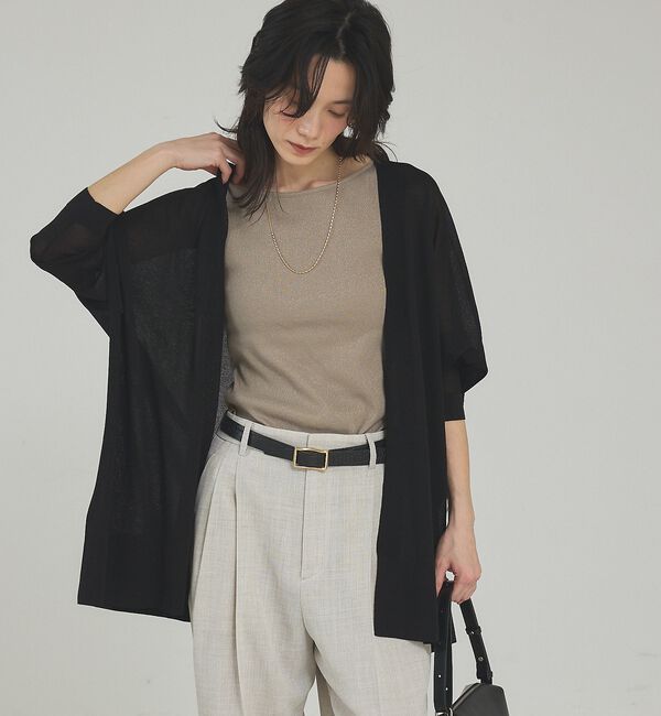 qualite「【接触冷感】シアーオーバーカーディガン」|カーディガン|