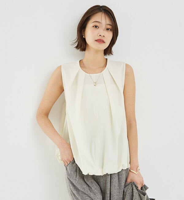 abahouse mavie「ノースリバルーンブラウス」|シャツ・ブラウス|アイボリー