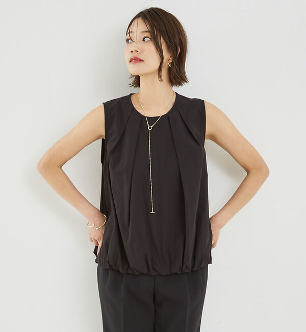 abahouse mavie「ノースリバルーンブラウス」|シャツ・ブラウス|ブラック